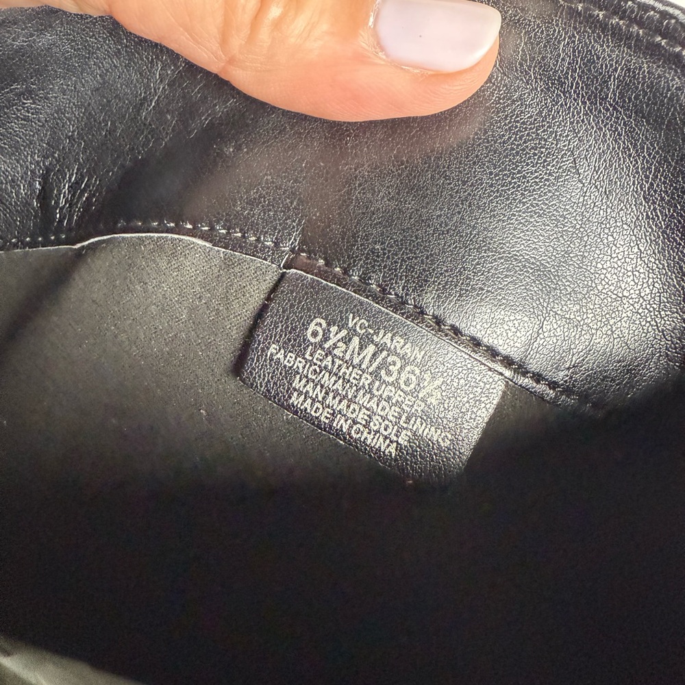Edgy Vince Camuto Riding Boot Blk Leather & Suede Biker Riding Knee High MOTO - Picture 8 of 13
